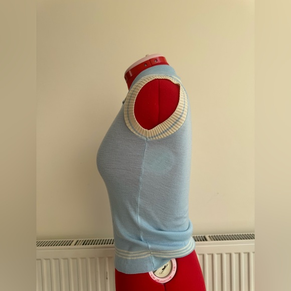 Vintage Baby Blue Tennis Polo Top - Picture 2 of 3